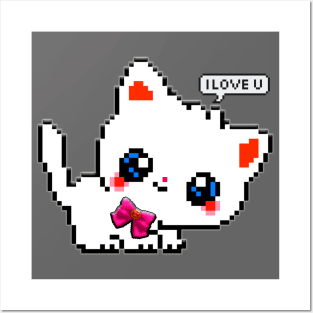 8bit cat Posters and Art